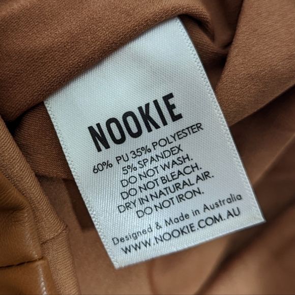 NWT Nookie x Posse Faux Leather Brown Midi Dress Size Small - Picture 3 of 12